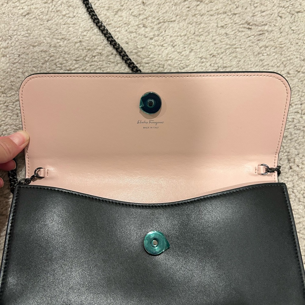 Salvatore Ferragamo Black Crossbody Bag with Bow Detail - Picture 7 of 12